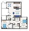 Two bedroom cottage floor plan